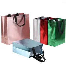Pakiet prezentowy błyszczące niekośne tkaniny torebki zakupowe kolorowe biznesowe hurtowe wodoodporne festiwalowe pakiet festiwalowy