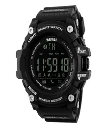 Skmei Bluetooth Calory Pedometer Men039S Sports Electronic Digital Smart Watch stor diameter Vattentät Mitary Wristwatche7811075