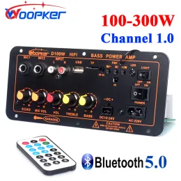 アンプWoopker BluetoothアンプボードD100W最大300W 220V/12V/24VデジタルアンプサポートデュアルマイクMP3プレーヤー