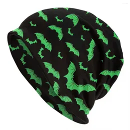 Bergs Scary Green Bat Skullies Beanies Hats Spring Unisex Street Cap Wärme Wärme elastischer Motorhaube stricken