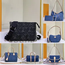 Denimsamling Designers Luxurys herr- och kvinnors handväska årgångar denim väska påse axelväska mode axelväska crossbody väska lr