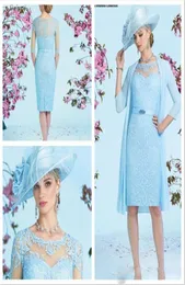 Luxury Ronald Joyce Mother of the Bride Dresses Baby Blue Adatte Abito in pizzo con giacca in chiffon Mother039S Dre7352962