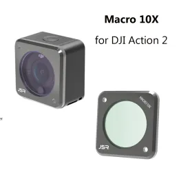 Kameror HD Macro 10x kameralins för DJI Action 2 Aluminium Frame Optical Glass Lens Filter Vlog Shooting for Osmo Action 2 Accessoarer