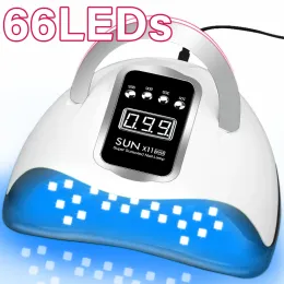 Dryers Hot Sale 66LEDs UV LED Nail Lamp For Gel Nail Polish Drying Lamp With Smart Sensor LCD Display Professional Nail Salon Equipment