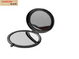 Sublimation blank Foldable Compact Black Stainless steel plating Makeup Mirror Double Sided Mirrors tool4267802