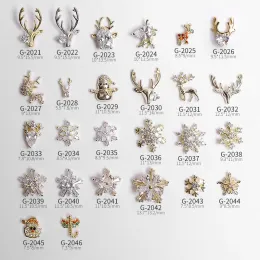 Dekoracje 10pcs Christmas Elk Deer Deer Snowflake Cryszon Kryszon Rhinestony biżuteria