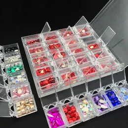Decorations 400PC BOX Nail CRYSTAL Glass Rhinestone High Quality Crystals Stone For Nails Decorations Manicure Glitter Nails Crystal 20Grids