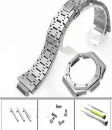 GA2100 세트 수정을위한 시계 밴드 EST WatchBand 및 Bezel 도구가있는 100 금속 316L 스테인리스 스틸 GA21008273045