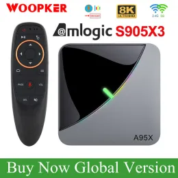 Box A95x F3 Air Smart TV Box Android 9.0 Amlogic S905x3 RGB Light 4GB 64GB BT WIFI 4K Media Player Google Player YouTube Set Top Box