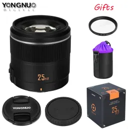 Aksesuarlar yongnuo yn25mm f1.7m lens Otomatik Odak AF/MF Standart Prime Lens Mikro M4/3 Montaj Panasonic Olympus için Büyük Diyafram Kamera lensi