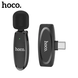 마이크 Hoco L15 iPhone Android 용을위한 무선 Lavalier Microphone Android 2.4GHz 휴대용 미니 오디오 비디오 녹화 마이크 라이브 방송 마이크로폰