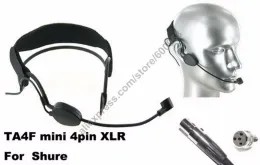 Microfones Micwl Me3ulx Condenser Cabeça de cabeça vestindo microfone de fone de ouvido para Shure sem fio