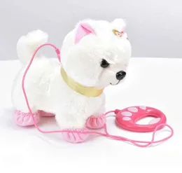 Robot Dog Sound Control Interaktive Hundelektronikspielzeug Plüschpelz Haustier Walk Bark Lash Teddy Spielzeug für Kinder Geburtstagsgeschenke LJ26242271