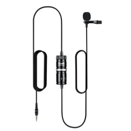 Mikrofonlar Clipon Lapel Mini Lavalier MIC Mikrofon Cep Telefonu için 3,5mm 3.5mm Kayıt Kamerası YouTube Video Mikrofon 6 Metre Kablo