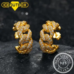 Anéis Icepou os brincos cubanos de cadeia para mulheres 2021 925 prata esterlina para homens homens Moda Hip Hop Jewelry Gold Breating Gift