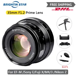 Accessories Brightin Star 35mm F1.2 Lens Prime Manual Focus for Mirrorless Cameras Fujifilm Fuji X Fx Canon Efm Sony E M4/3 Nikon Z Mount