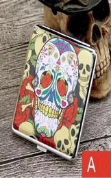 Men039s Creative Skull Print Cortex Metal Pitarette Case 20 Flip9213136