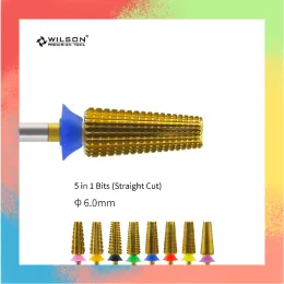 Bits WILSON 6.0mm 5 in 1Bits (Straight Cut 2 Way)Nail drill bits Remove gel carbide Manicure tool Nail accessories Hot sale Free