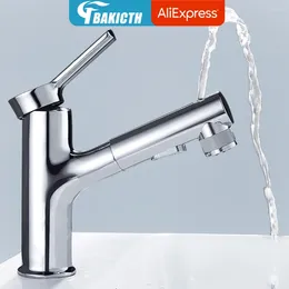 Rubinetti del lavandino da bagno bakicth tira fuori bacino risciacquo spruzzatore di spruzzatore spazzolatura a 3 rubinetti del mixer in modalità batidora fredda