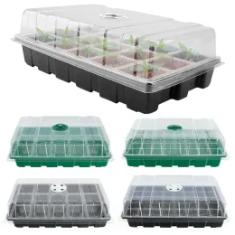 Covers Hot Plastic Nursery Pot 24/48 Holes Seed Grow Planter Box Greenhouse Seeding Garden Seed Pot Tray plant Seedling Tray With Lids