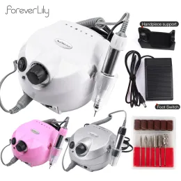 Borrar 35000 rpm 30W rosa professionell elektrisk nagelkonst borrfil pedicure utrustning manikyr hine kit nagelkonst verktyg med skärare