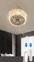 Bluetooth Kristal Akıllı Modern Led Tavan Fanı lambaları Işıklar Uygulama Uzaktan Kumanda Ventilatör Lambası Sessiz Motor Yatak Odası Dekor4818750