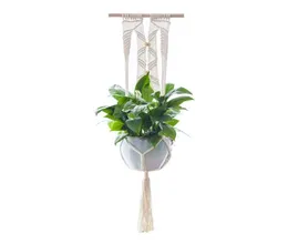 Macrame Plant Hanger Vintage Basket Holder Planter Beads Plants Cotton Hanging 40 Inch9481100