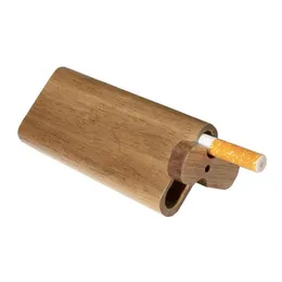 Water Pipes Portable Wood Dogout Case Wooden Dug-Out With Aluminum Alloy One Hitter Tobacco Bat Cigarette Filter Smoke Tool Smoking Pipes