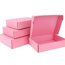 Umschläge 10pcs Pink kleiner Kartonverpackungsbox Dicker 3 Schicht Wellblecher Recyclingpapier -Versandschachtel für das Geschäft