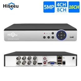 레코더 Hiseeu 4CH 960P 8CH 1080P / 16CH 5MP 5 W 1 DVR WIDEOREJESTRATR DLA KAMERA AHD KAMERO IP P2P 시스템 CCTV DVR H.264 VGA HDMI