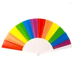 Figurine decorative Ven a mano pieghevole arcobaleno tenuto colorato decorazione per feste LGBT Pride Month Fans