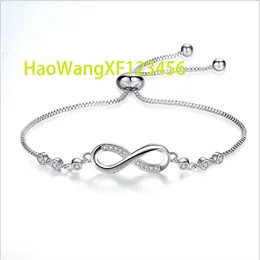 Women Silver Adjustable Mothers Day Jewelry Gift Birthday Gift for Mom Women Wife Girls Infinity Heart Symbol Charm Bracelet