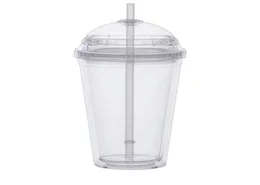 Yalıtımlı Akrilik 20oz Tumbler kapak duvar plastik çift artı Kubbe Tumbers ile Temiz Tumbler Seyahat Yeniden Kullanılabilir Kupalar Straw STRA7773842