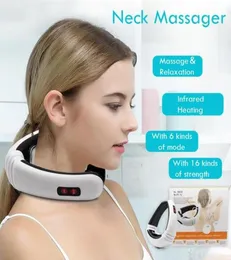 Drop Electric Pulse Back och Neck Massager Far Infrared Pain Relief Tool Health Care Relaxation Multifunktionell fysioter9354486