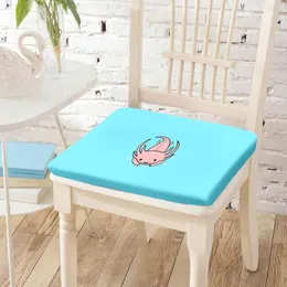 Kudde Pink Cartoon Axolotl Printing Chair ryggstöd utrustad med osynlig dragkedja vuxen sovrumstolar pad dekorativ