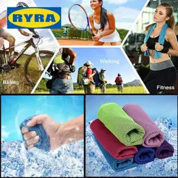 Handduk 1/4st Cooling Scarf Gym Club Cold Washcloth Lovers Gift Thin Colors Running Outdoor Summer Summer Toallas
