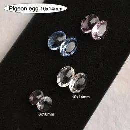 Dekorationen 10x14mm Große transparente Taubenei -Eiernägelkunst Strass hochwertiger Kristallglas Ovaler Fingernagel DIY -Dekoration