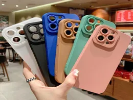 Candy Color Cover Case Falles For iPhone 14 Pro Max 13 Mini 12 11 XS XR X 8 7 Plus SE Lens Camera Protection Silicone Rubber Armor 3380309