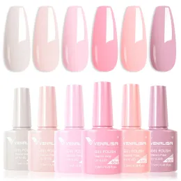 Gel 6pcs*7.5ml Venalisa Gorgeous Color Gel Nail Polish Kit Semi Permanent Nail Manicure Great Coverage Soak Off UV LED Nail Gel Set