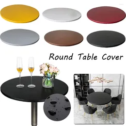 Table Cloth 1pc Round Elastic Cover Protector Waterproof Polyester Tablecloth Catering Fitted With Edged