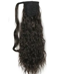 120g Kinky Curly Ponytails 55cm22Quot Clip in Pferdeschwanz Haarverlängerung Schwarzbrown Curly Hufettschwanz Pony Schwanz menschliches Haar HairPiec6700578