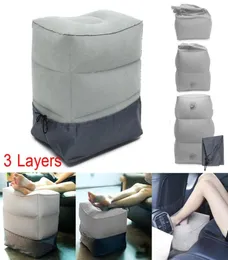 3 Layers Inflatable Portable Travel Footrest Pillow Plane Train Kids Bed Foot Rest Pad Foot Mat Office Rest2222997