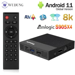 Box 8K HD Wireless Smart TV Box Android 11 2.4G 5G WiFi Set Top Box Amlogic S905X4 H.265 100m Media Lettore Tanix X4 4K BT4.2 Box TV