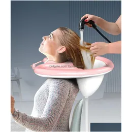 Hair Tools New Inflatable Shampoo Basin Pvc Foldable Portable Pad Spa Tub Deflate Washing For Women Elderly Drop Delivery Products Acc Dhywl