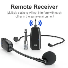 Microphones Wireless Microphone Headset UHF Handheld Mic 2 in1 160FT Range for Voice Amplifier Stage Level Speakers Teacher Guide Class