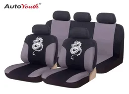 Autoyouth 9pcs Dragon Pattern Detail Stryling 100 통기성 카시트 프로텍터 자동차 인테리어 H258082941이 포함 된 Universal Fit Car Seat Cover.