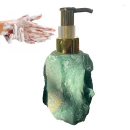 Liquid Soap Dispenser Refillable Bathroom Soapbar Bottles Natural Crystal Stone Press Type Shower Bottle Shampoo Countertop