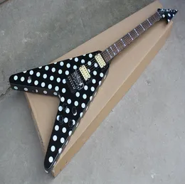 CHIUSSE CHIUST Custom Black Unuaual Electric Guitar con punti bianchi MOCOLOROSEWOOD TIMENTIFUCKFLOYD ROSEHH PICKUPSCAN BE CUSTITIFICED44424171