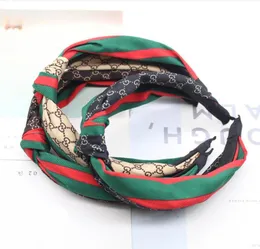 Fabric Green Red Striped Stirnband Hochgrad geknotetes Spleißen kariert Stirnband Haarzubehör Werkzeuge 12 Styles Haarzubehör F8700228