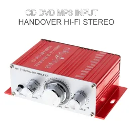 Förstärkare Mini Stereo Amplifier HIFI 12V Auto Car Power Amplifier Stereo Audio Amplifier CD DVD MP3 Ingång för motorcykelbåt Hemljud